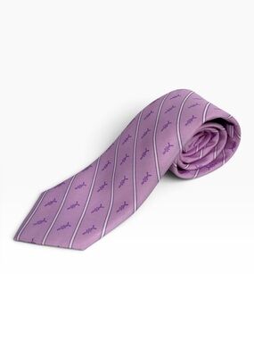 Vineyard Vines Custom Collection Hockey Fights Cancer Purple Silk Necktie Stripe